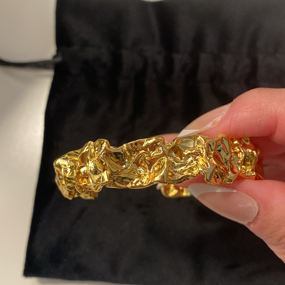 NWT Amber Sceats 24K Gold Plated Emery Cuff Bracelet